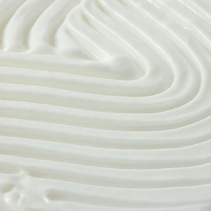 Close-up of smooth, white cream texture